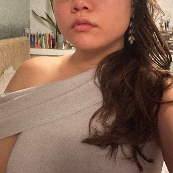 Elegant Off-Shoulder Grey Katie May Layla Gown - Picture 5 of 5